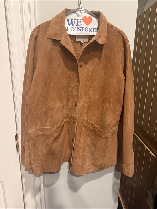 Sezane Jackets & Blazers - Sezane Tan Suede Button-Front Jacket